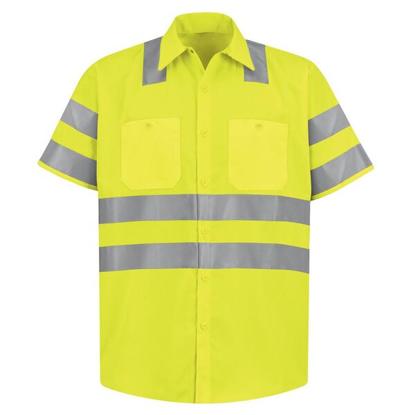 High Visibility Safety Short Sleeve Work Shirt Tall Sizes Thumbnail