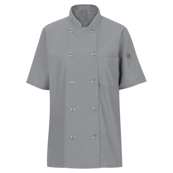 Women's Mimix™ Short Sleeve Chef Coat with OilBlok Thumbnail